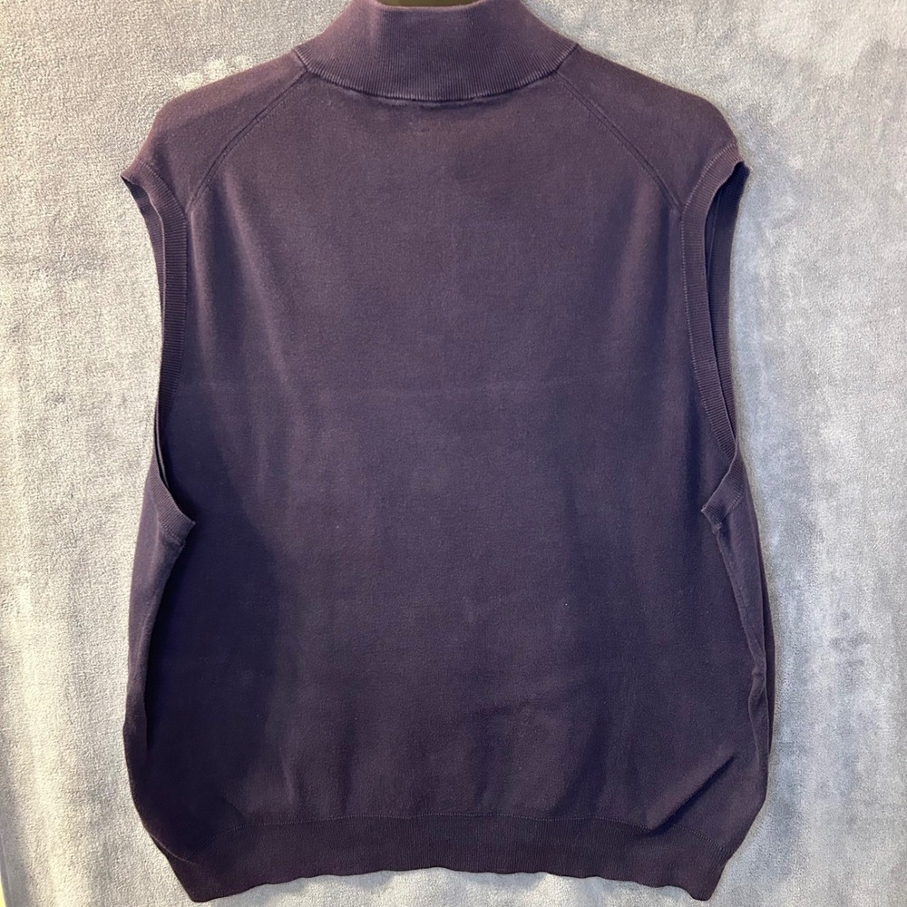 Polo Ralph Lauren Mens 2XL Pima Cotton Quarter Zip Sweater Vest Orange Pony - Picture 6 of 10